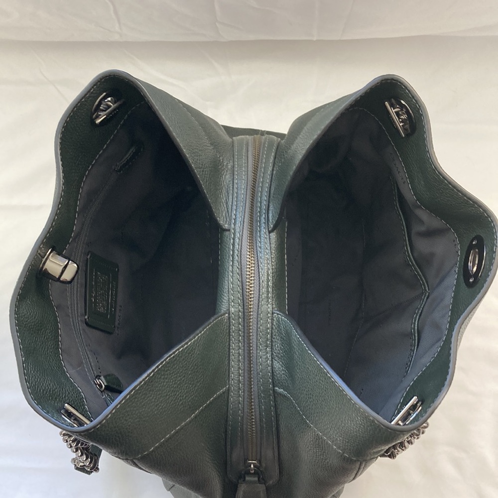 Coach Turnlock Chain Hunter Green Shoulder Bag Purse Gem